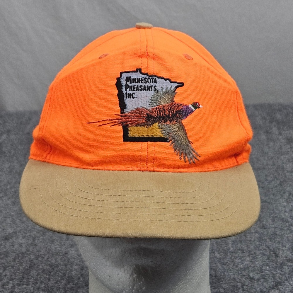 Vintage Minnesota Pheasants Hat Blaze Orange Cap Hunting Made in USA Outdoor
